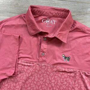 GOAT USA Large Pink Hawaiian Golf Polo Shirt Performance Stretch